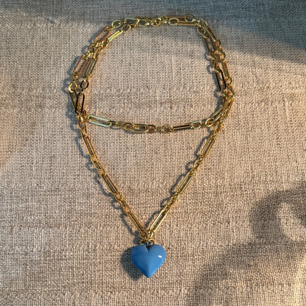 J Crew turquoise Heart Pendant Necklace